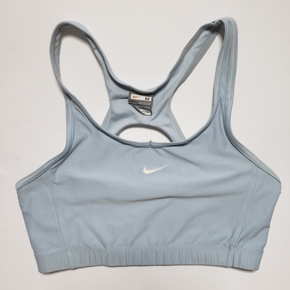 Y2k Nike Small Swoosh Logo Blue Sports Bre Medium